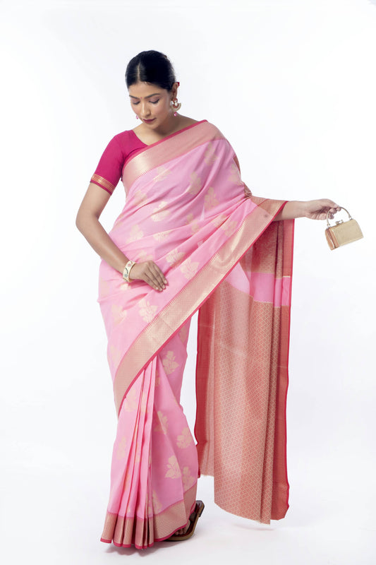 Nitara Pink Kota Silk Saree