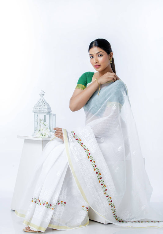 Devkali Border Work Saree